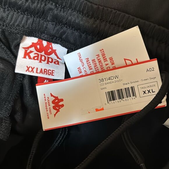 Kappa Men 222 Bandana Mercury Tracksuit jacket and pants black sage green XXL - Picture 12 of 15